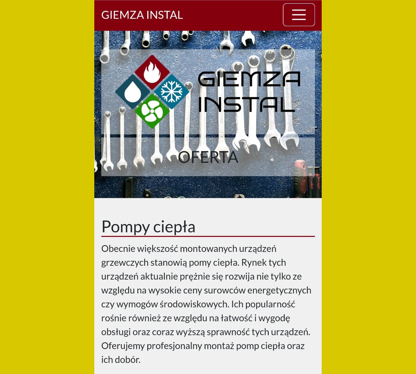 Giemza Instalacje - wersja mobilna