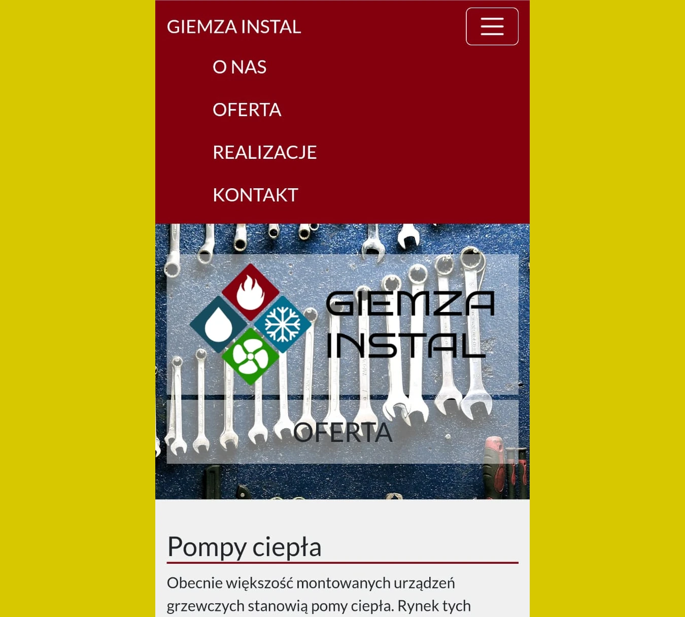 Giemza Instalacje - wersja mobilna